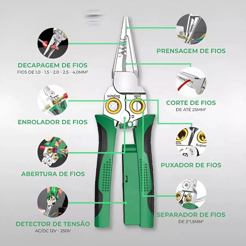 Alicate de Eletricista 8 em 1
